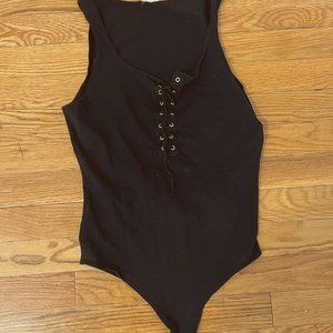 Garage black lace-up bodysuit -- size Medium